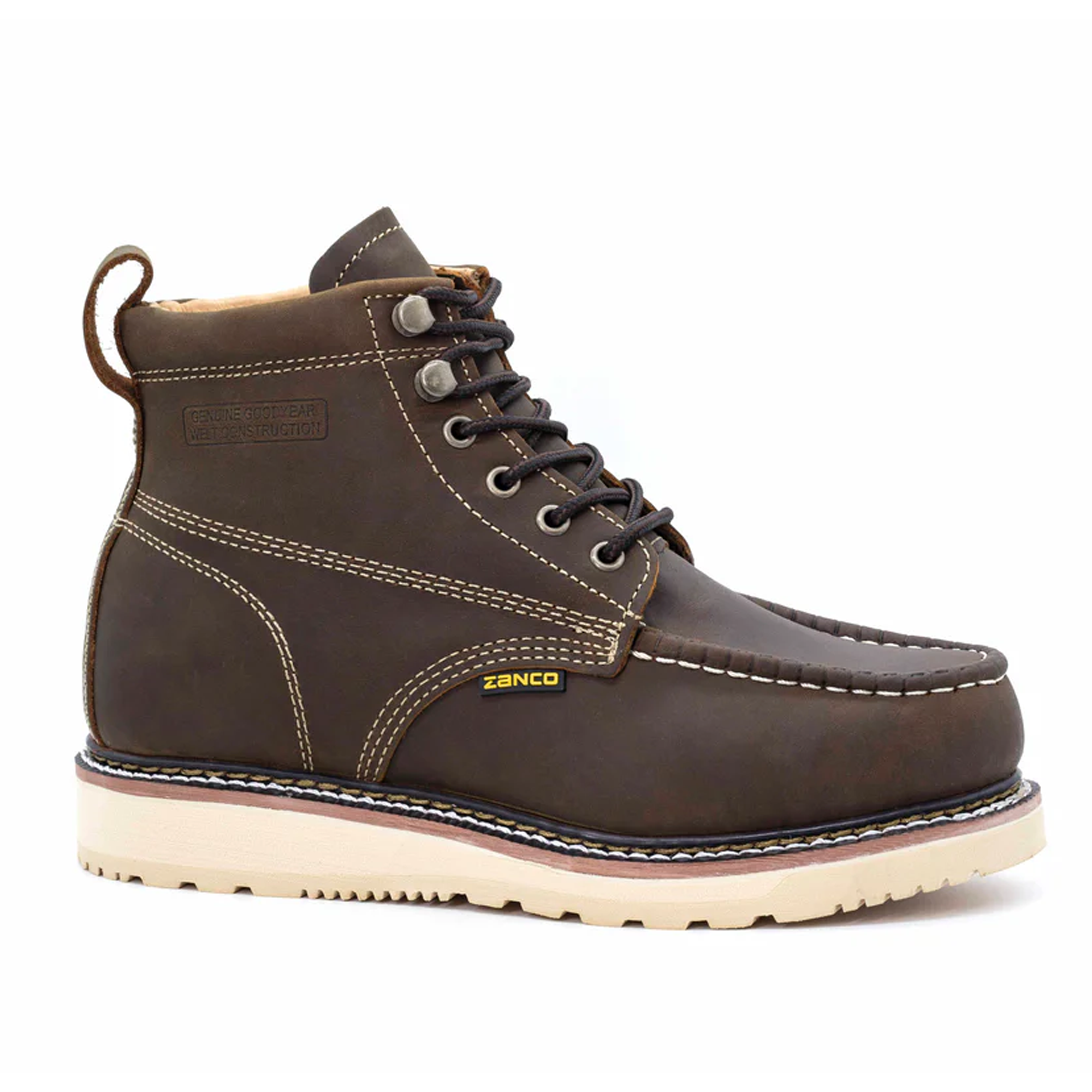 Zanco Men's 6" Brown Moc Toe Boots