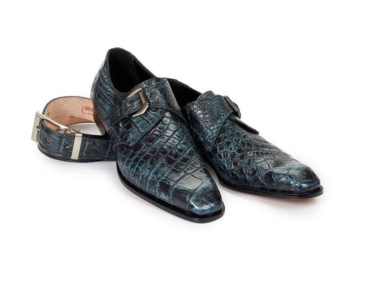 Mauri - 4118 Pompeii Body Alligator Hand Painted Monk Strap - Dudes Boutique