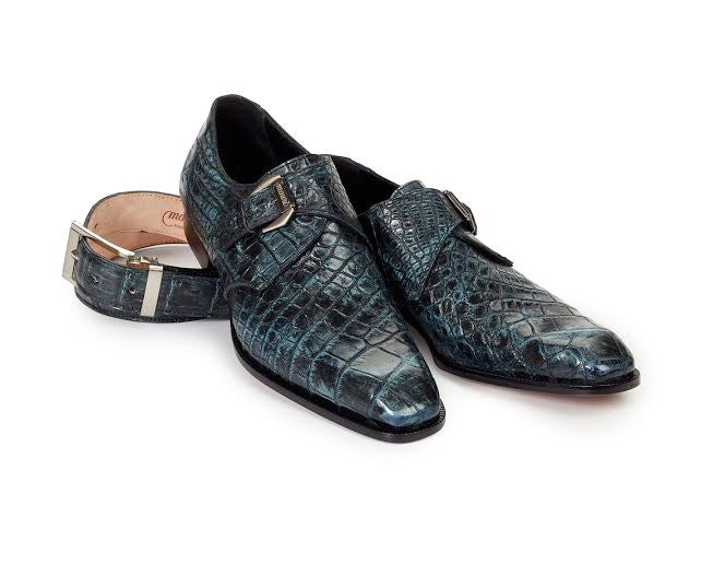 Mauri - 4118 Pompeii Body Alligator Hand Painted Monk Strap - Dudes Boutique