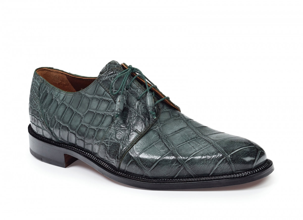 Mauri - 1003 Massari Alligator Shoes Olive - Dudes Boutique