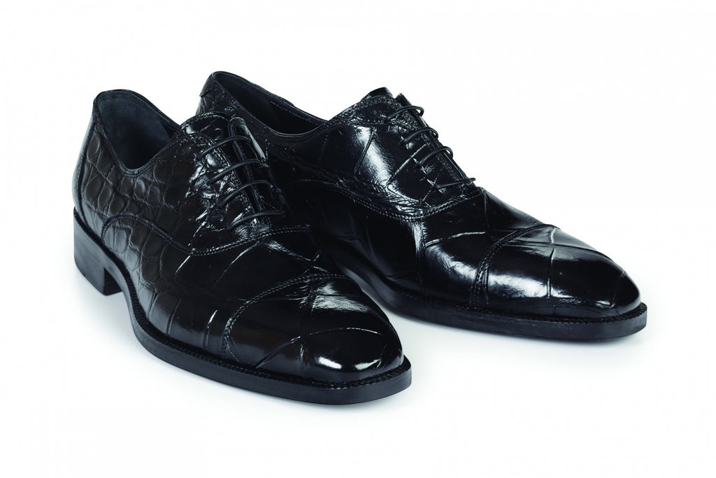 Mauri - 4818 Black Alligator Body Dress Shoes - Dudes Boutique