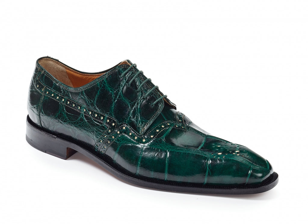 Mauri - 4860 Longhi Alligator Shoes Hunter Green - Dudes Boutique