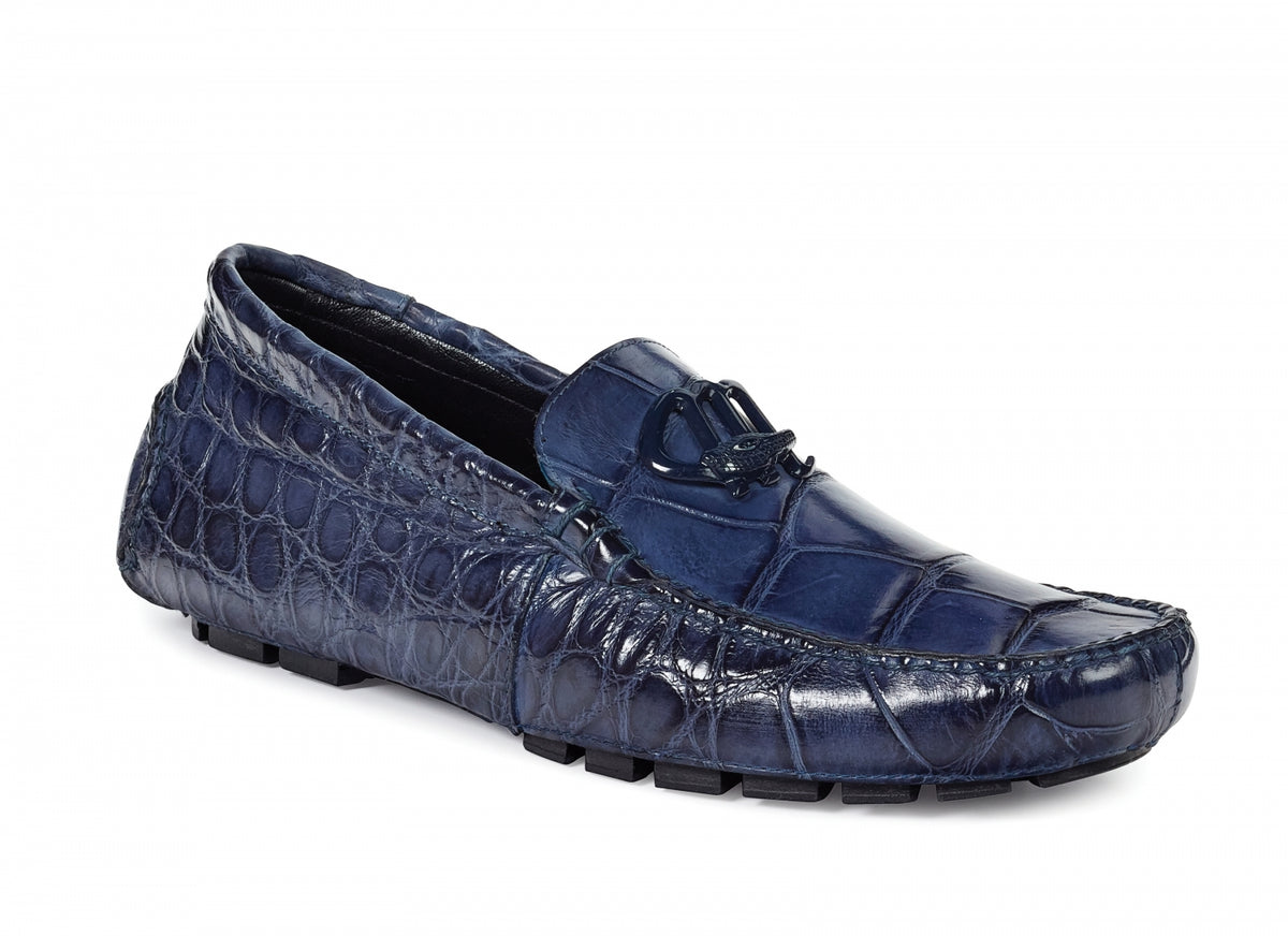 Mauri - 3420 Bartolini Alligator Driving Shoes Wonder Blue - Dudes Boutique