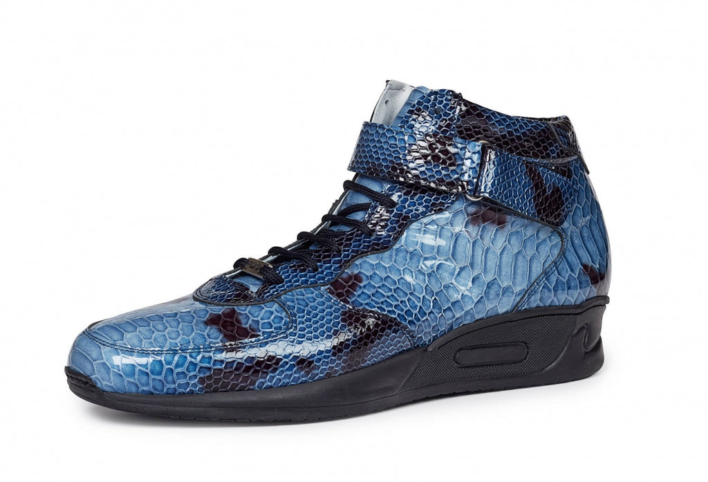 Mauri - M764 Patent Leather Malabo Blue Sneakers - Dudes Boutique