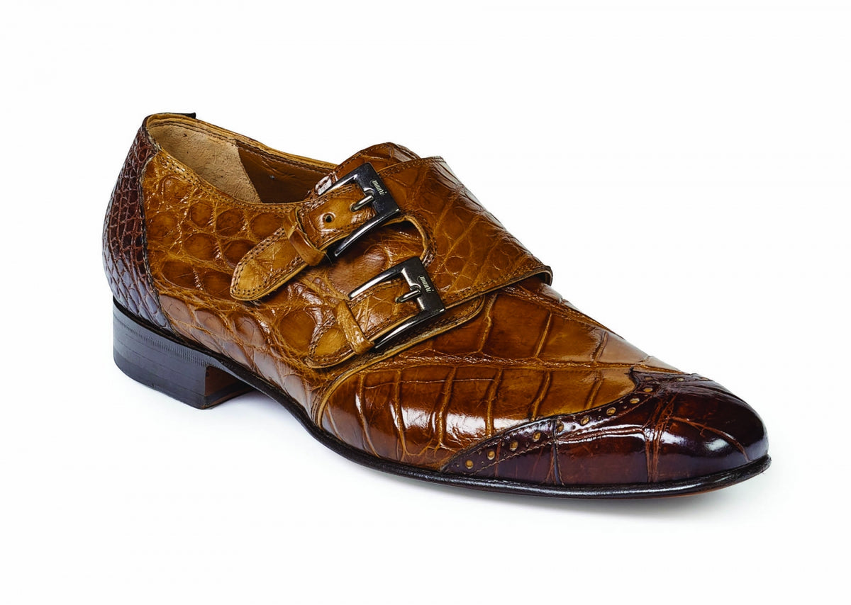 Mauri - 1010 Masolino Brandy/Sport Rust Alligator Double Monk Strap Dress Shoe - Dudes Boutique