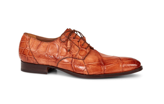 Mauri - 1059 "Durini" Cognac Hand Painted Alligator Dress Shoes - Dudes Boutique