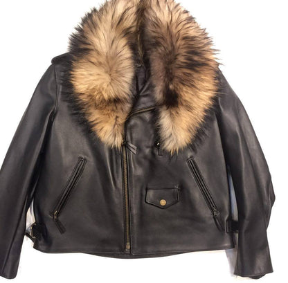 G-Gator Black/Natural Coyote/Cowhide Biker Jacket - Dudes Boutique