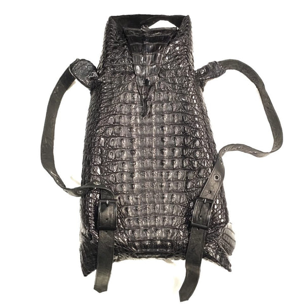 Kashani Jet Black All-Over Alligator Backpack - Dudes Boutique