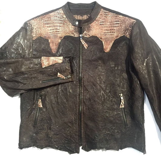 G-Gator Lambskin/Crocodile Custom-Made Jacket - Dudes Boutique