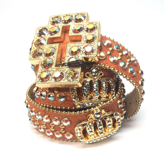 b.b. Simon 2565 "King's Cross" Gold Plated Cross Belt - Dudes Boutique