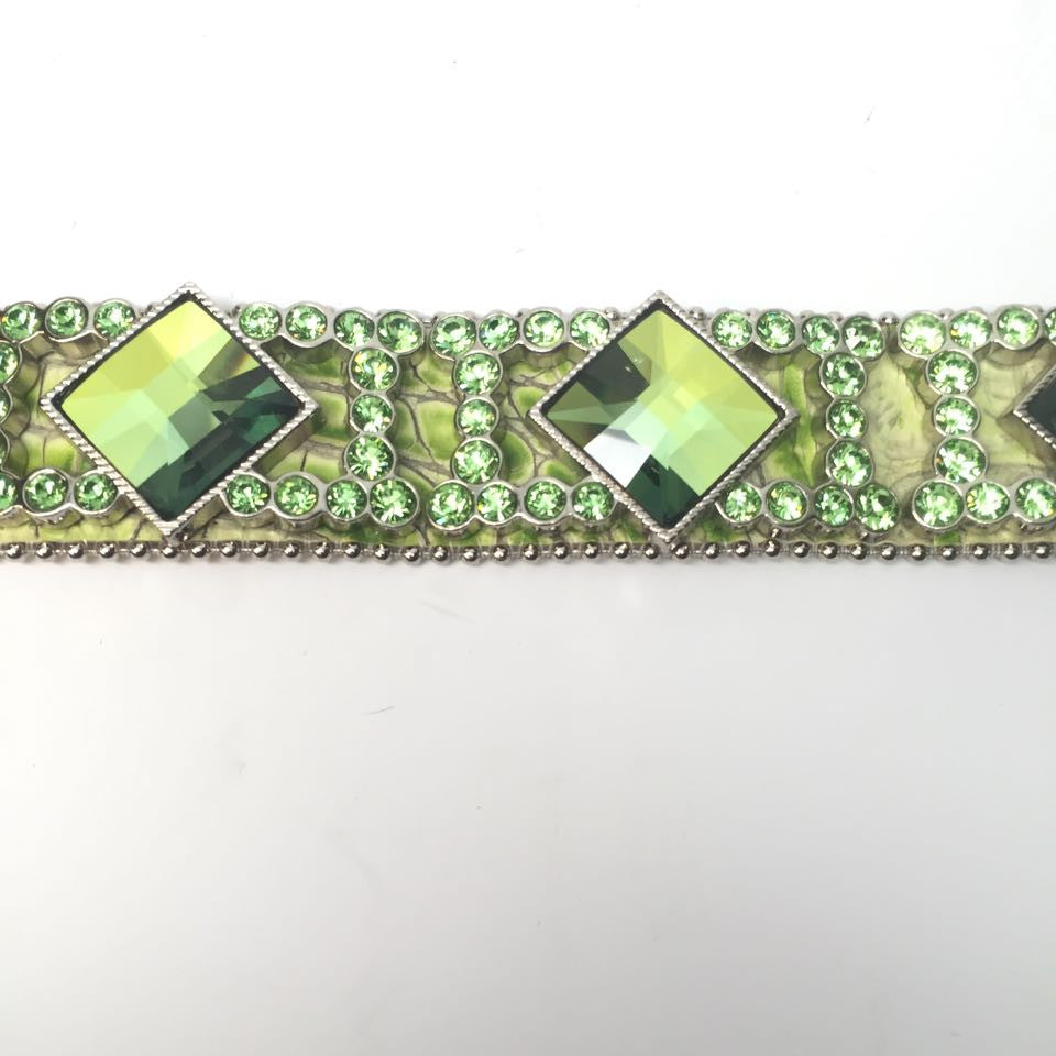 b.b. Simon 9003 Green Monster Crystal Belt - Dudes Boutique