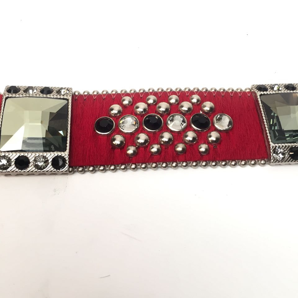b.b. Simon 4045 Red Crystal Belt - Dudes Boutique