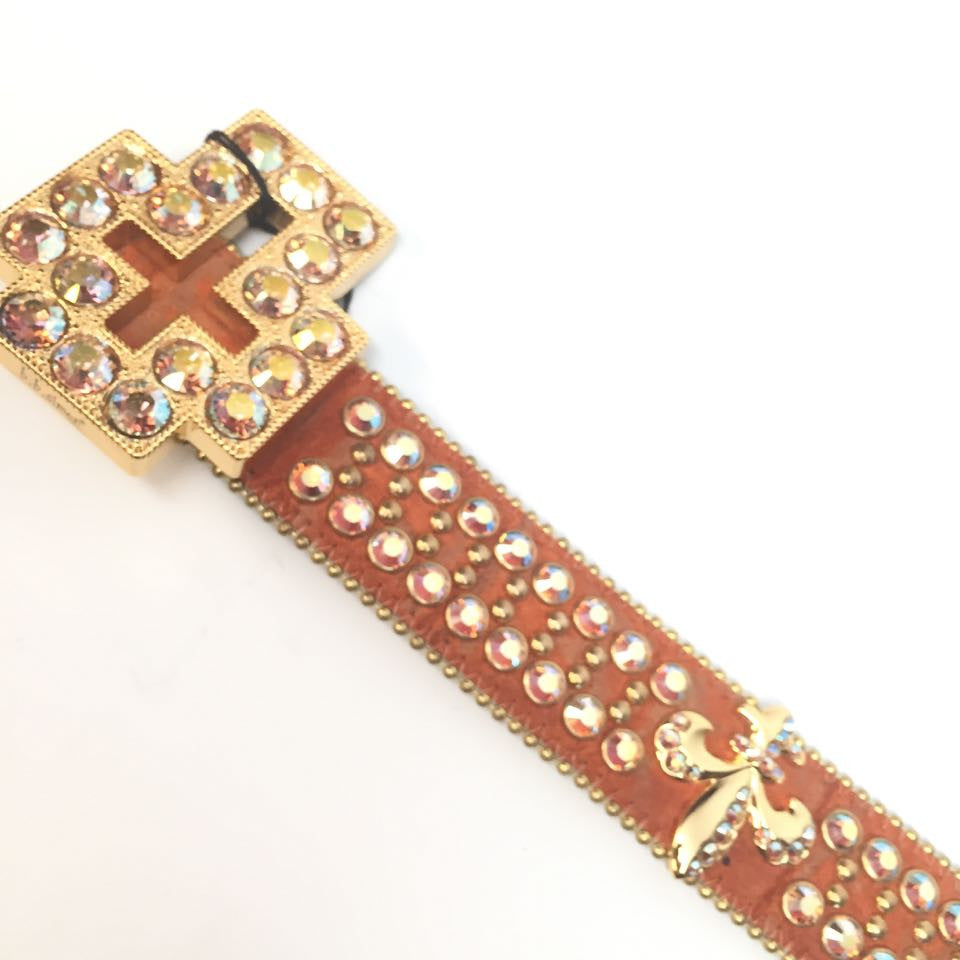 b.b. Simon 2565 "King's Cross" Gold Plated Cross Belt - Dudes Boutique
