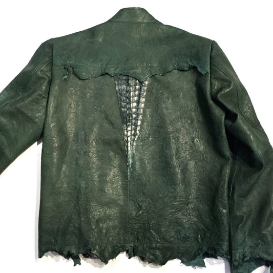 G-Gator Alligator/Lambskin Rough Cut Leather Jacket - Dudes Boutique