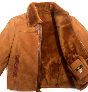 Jakewood Alligator Belly/Shearling Bomber Jacket - Dudes Boutique