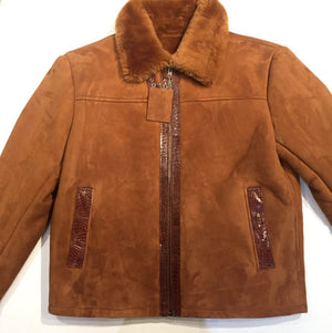 Jakewood Alligator Belly/Shearling Bomber Jacket - Dudes Boutique