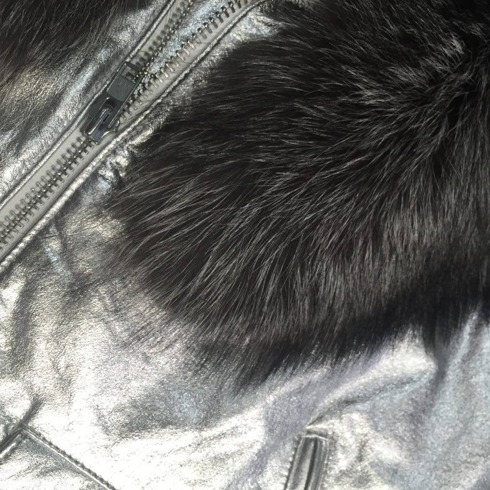 G-Gator Silver Coyote/Lambskin Biker Jacket - Dudes Boutique