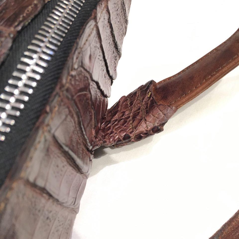 Kashani Chocolate Brown All-Over Alligator Backpack - Dudes Boutique