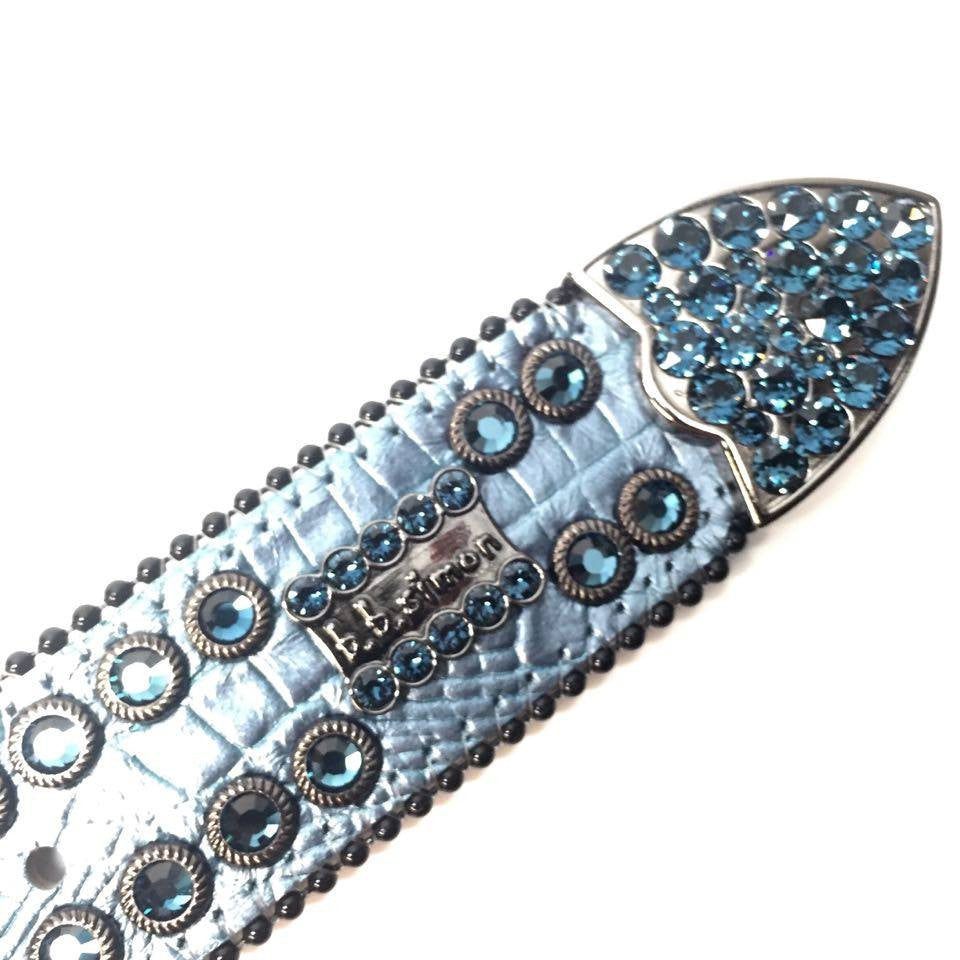b.b. Simon Ocean Croc Crystal Belt - Dudes Boutique