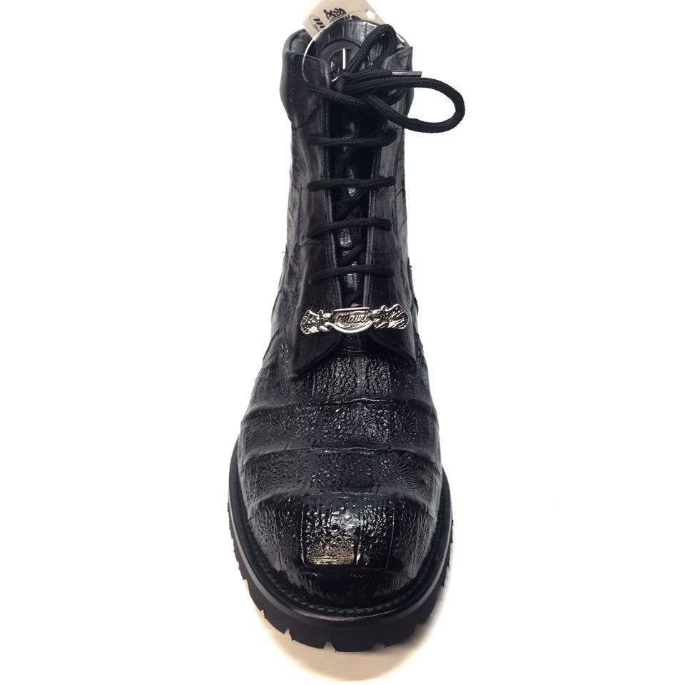 Mauri All-Over Baby Crocodile 'King' Lace Up Combat Boots 4637 - Dudes Boutique