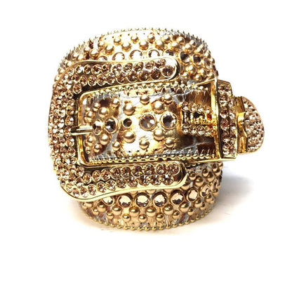b.b. Simon Metallic Gold Crystal Belt - Dudes Boutique