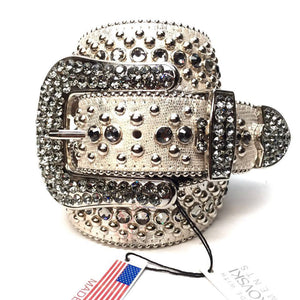 b.b. Simon Silver Lizard Crystal Belt - Dudes Boutique