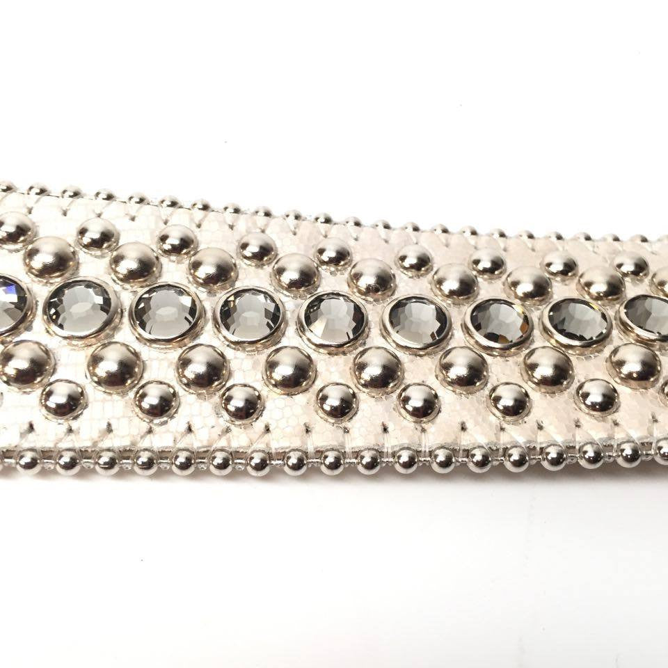 b.b. Simon Silver Lizard Crystal Belt - Dudes Boutique