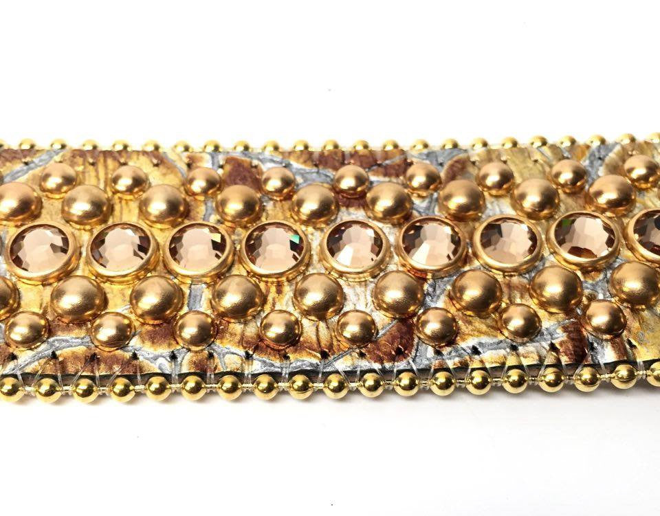 Elite Denim Swarovski Stone Belt (Gold) 888-403
