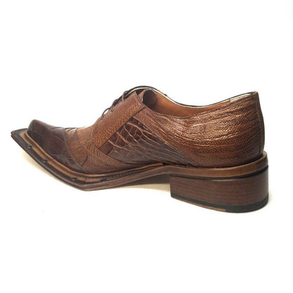 Mauri 44255 "Garda" All Over Ostrich Leg/Alligator Dress Shoe - Dudes Boutique
