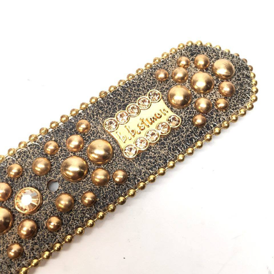 b.b. Simon Suede Skull Crystal Belt - Dudes Boutique