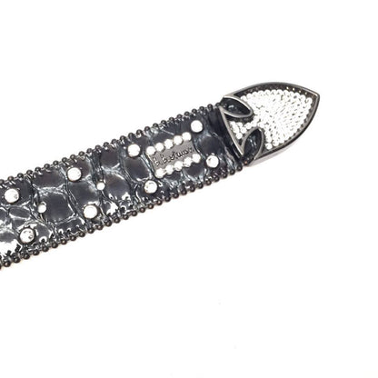 b.b. Simon Black Cross Pattée Crystal Belt - Dudes Boutique