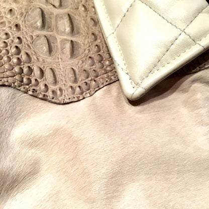 G-Gator Cream Pony Hair/Alligator Blouson Jacket - Dudes Boutique