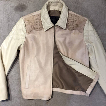 G-Gator Cream Pony Hair/Alligator Blouson Jacket - Dudes Boutique
