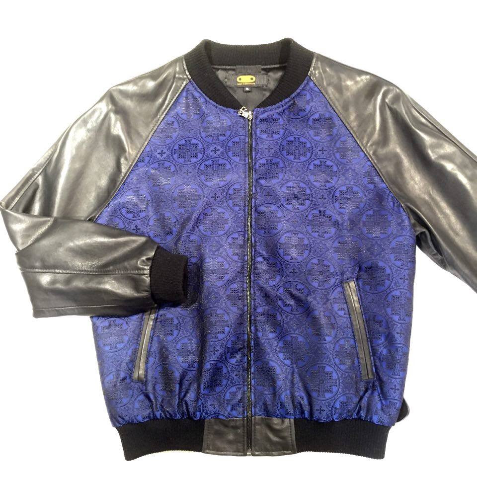 G-Gator Navy 'Hierarchy' Lambskin Bomber Jacket - Dudes Boutique