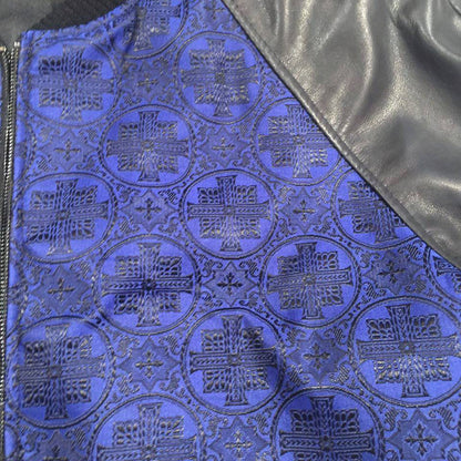 G-Gator Navy 'Hierarchy' Lambskin Bomber Jacket - Dudes Boutique