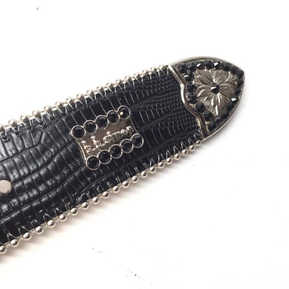 b.b. Simon Lizard Skull Crystal Belt - Dudes Boutique