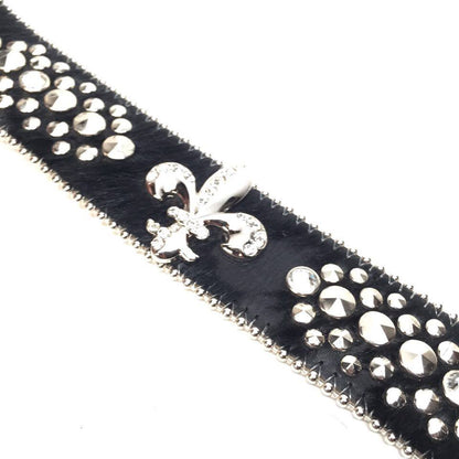b.b. Simon Pony Fleur-De-Lis Crystal Belt - Dudes Boutique