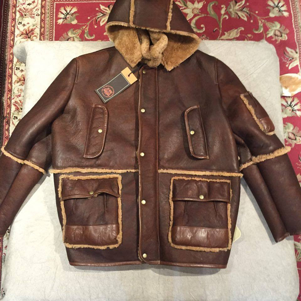 Jakewood Tobacco Brown Shearling Coat - Dudes Boutique
