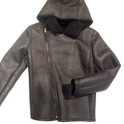 Jakewood Black Shearling Biker Style Jacket - Dudes Boutique