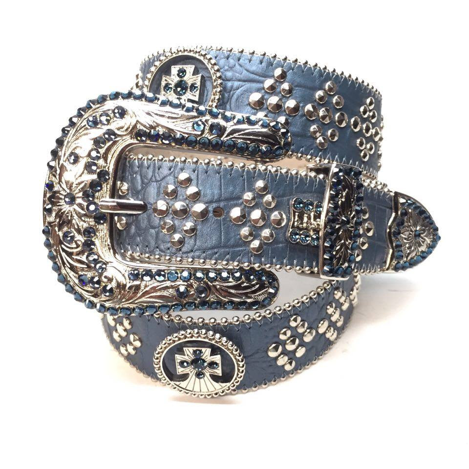 b.b. Simon Ocean Cross Crystal Belt - Dudes Boutique