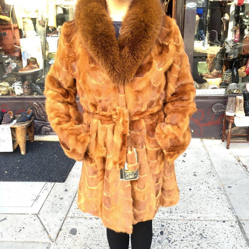 Winter Fur Women's Whiskey 3/4 Mink Fur Coat - Dudes Boutique