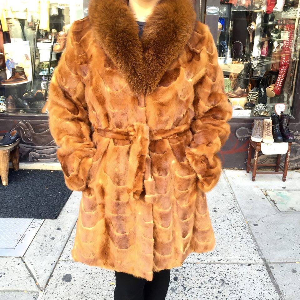 Winter Fur Women's Whiskey 3/4 Mink Fur Coat - Dudes Boutique