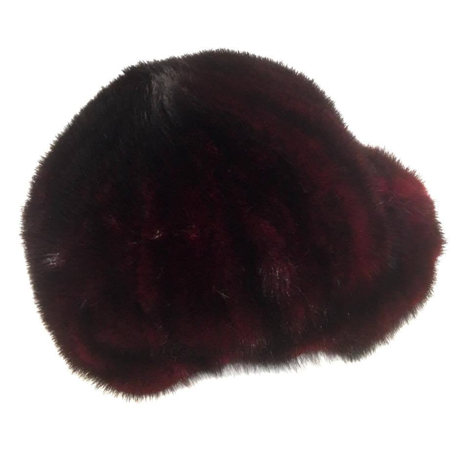 Burgundy Mink Fur Riding Hat - Dudes Boutique