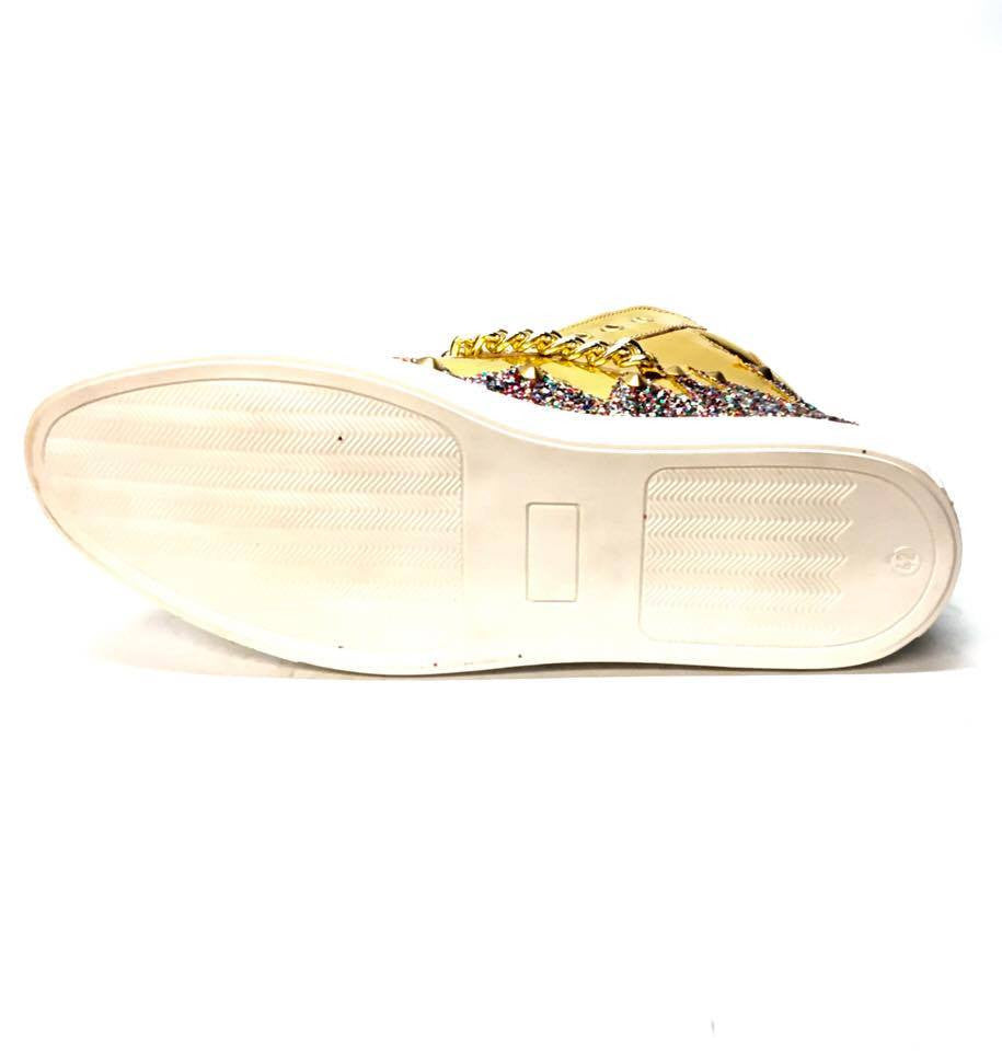 Mauri 6133 Nappa Gold 14k Studded High-top Sneakers - Dudes Boutique