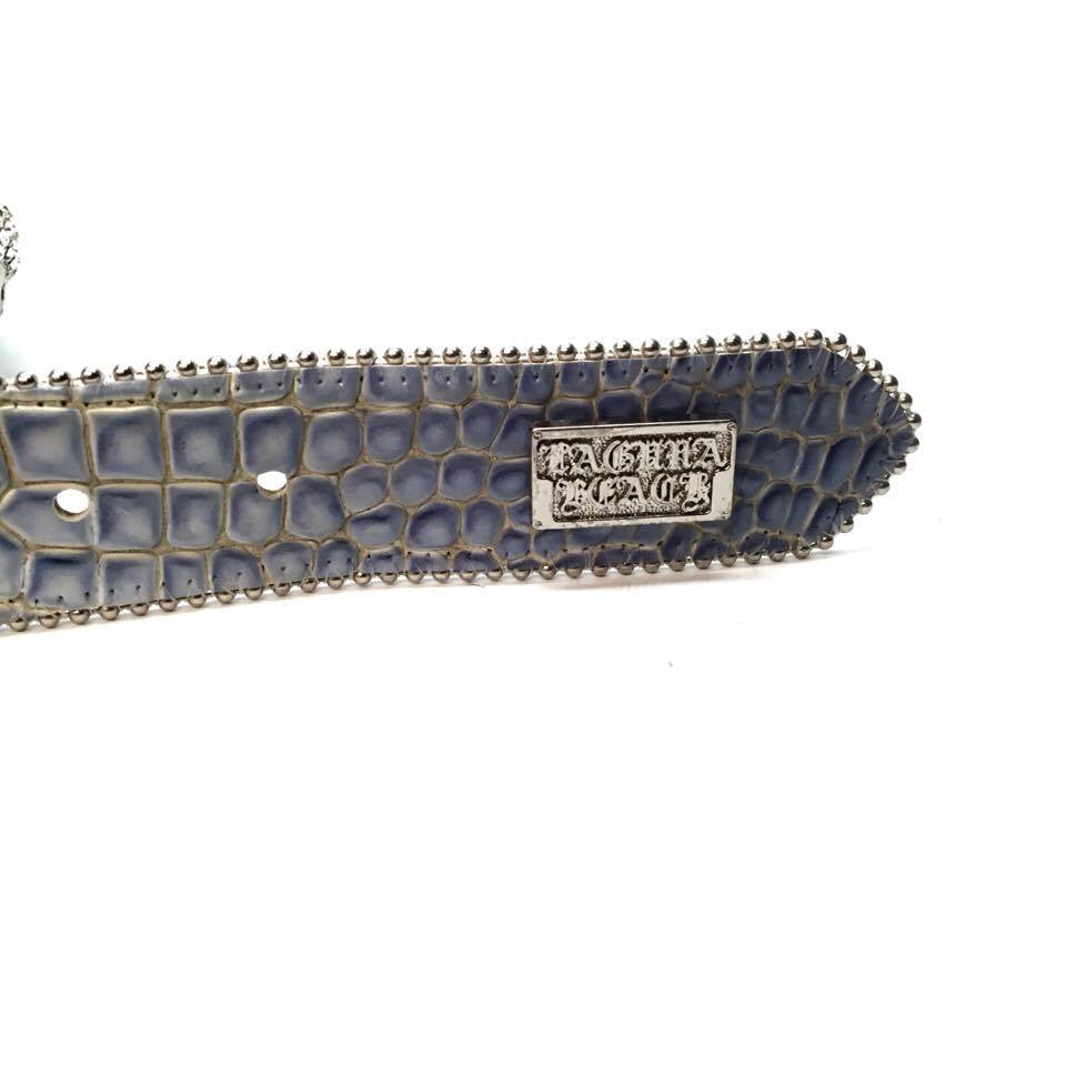 b.b. Simon 2677 "Blue Croc Pirate" Crystal Belt - Dudes Boutique