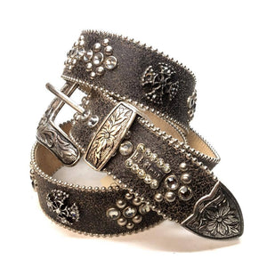 b.b. Simon "Faded Black" Crystal Belt - Dudes Boutique