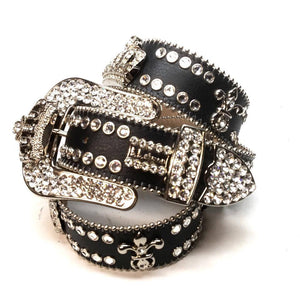 b.b. Simon "Jet Black Crown" Crystal Belt - Dudes Boutique