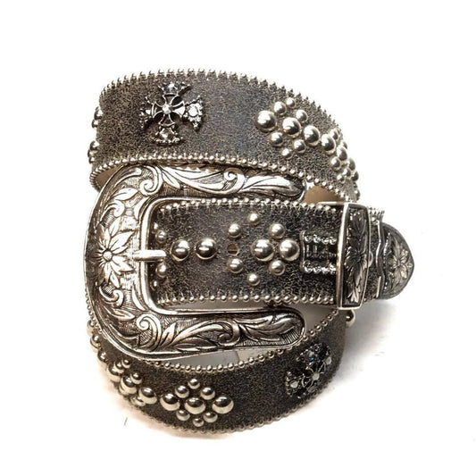 b.b. Simon "Black Faded" Crystal Belt - Dudes Boutique