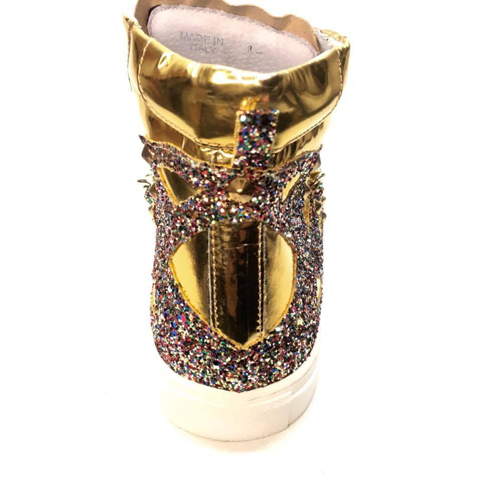 Mauri 6133 Nappa Gold 14k Studded High-top Sneakers – Dudes Boutique