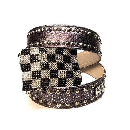 b.b. Simon "Raceway Flag" Crystal Belt - Dudes Boutique